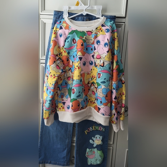 Pokémon Jeans And Sweatshirt Bundle NWT Girls -  10/12 - Picture 7 of 8